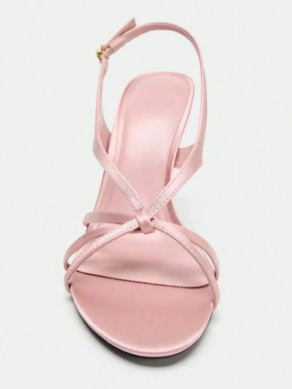 Pink Fashionable Women's Thong Strap High Heel Square Toe Sandals